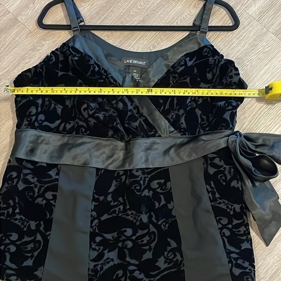Lane Bryant Women Tank Top Size 20 Black Velvet & Satin Whimsigoth Balletcore - Picture 8 of 11